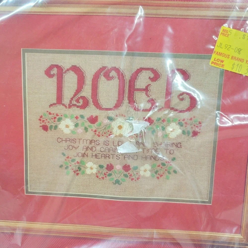 Janlynn Christmas Cross Stitch Kit NOEL Vtg 1990 New Sealed 92-08